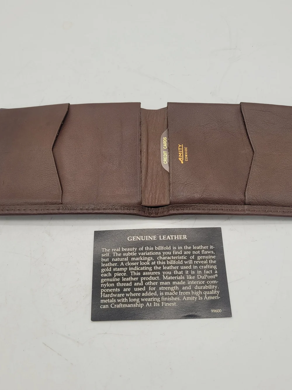 Ami Brown Leather Men's Bifold Card Wallet